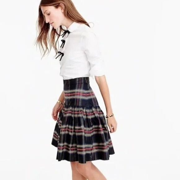 J. Crew Taffeta Skirt in Stewart Plaid Womens Size 000 - Picture 5 of 10